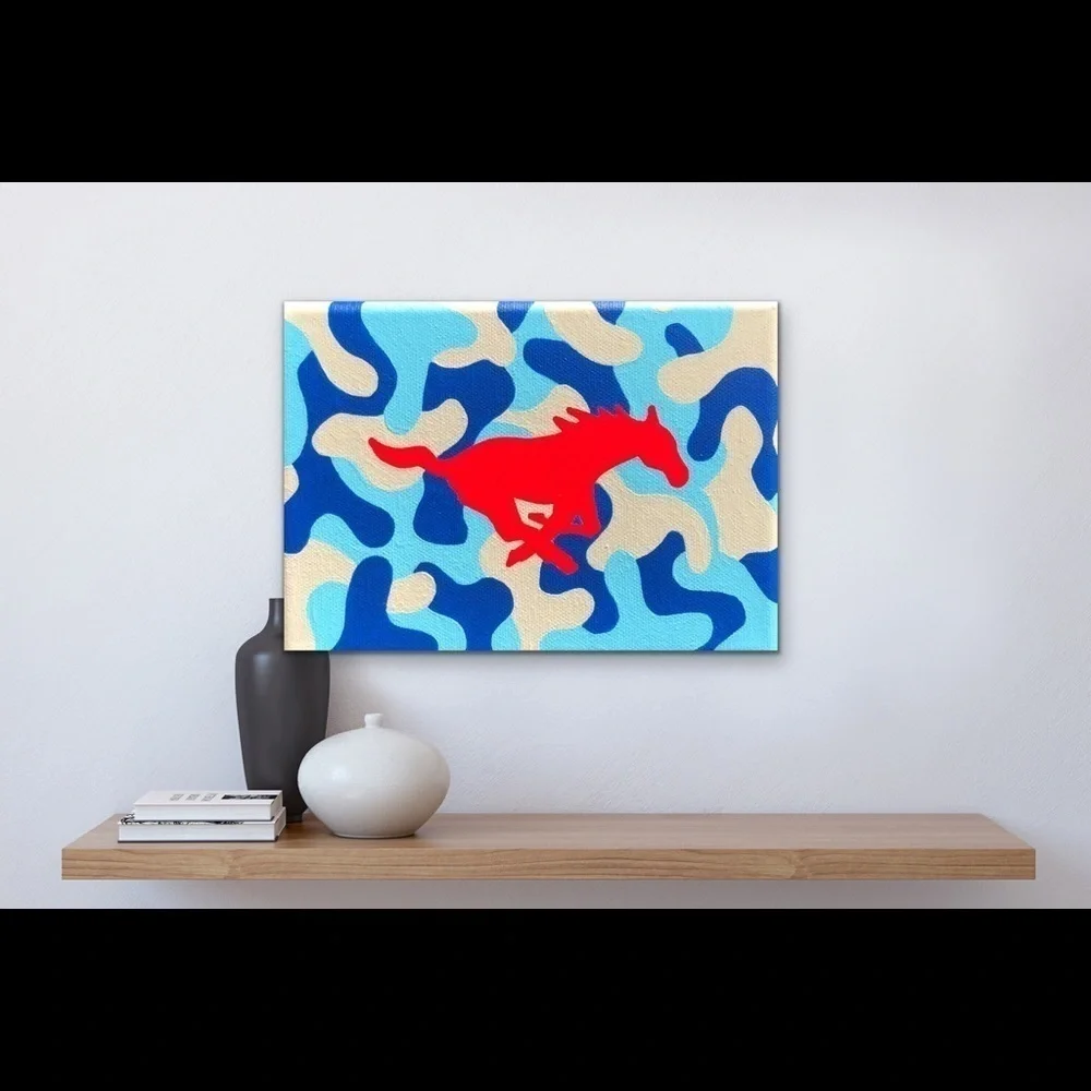 SMU Mustang Camouflage Painting
